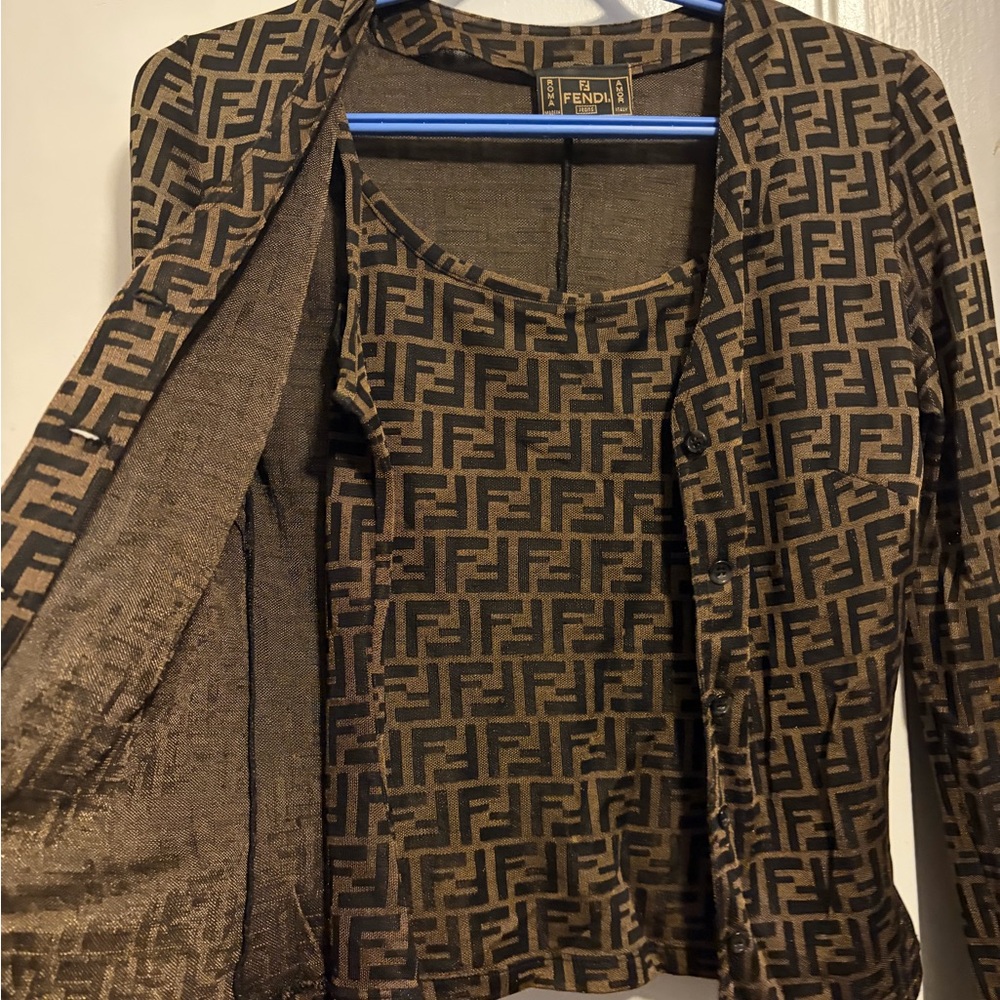 🩷Fendi Zucca Ensemble( Tank top and Cardigan)❤️100% authentic